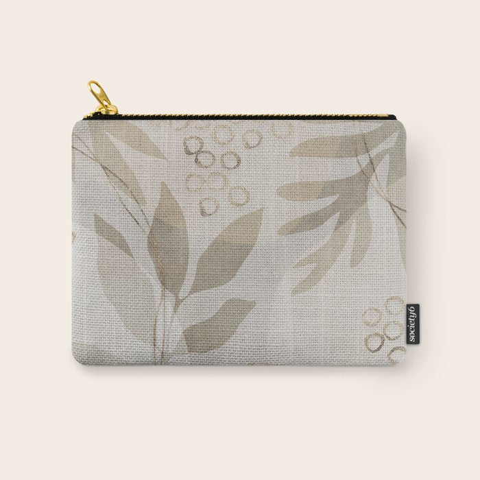 Natural Flow And Glamour Leave Shapes Bohemian Balance Carry All Pouch Gallery Image 1