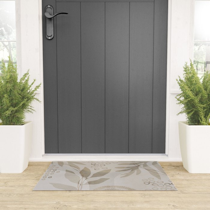 Natural Flow And Glamour Leave Shapes Bohemian Balance Welcome Mat Gallery Image 3