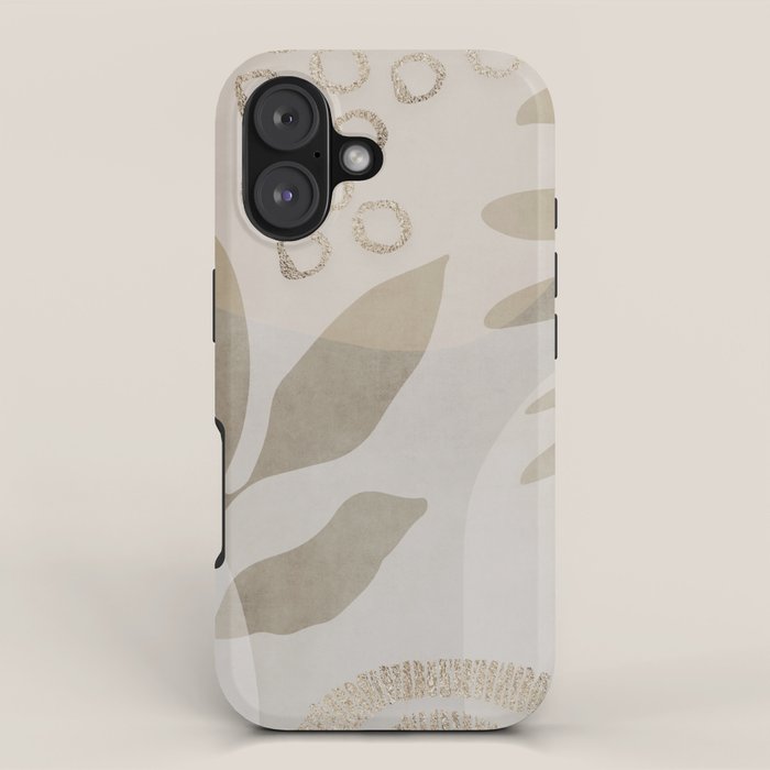 Natural Flow And Glamour Leave Shapes Bohemian Balance iPhone Case Gallery Image 1