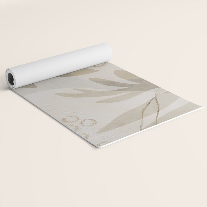 Natural Flow And Glamour Leave Shapes Bohemian Balance Yoga Mat Gallery Image 2