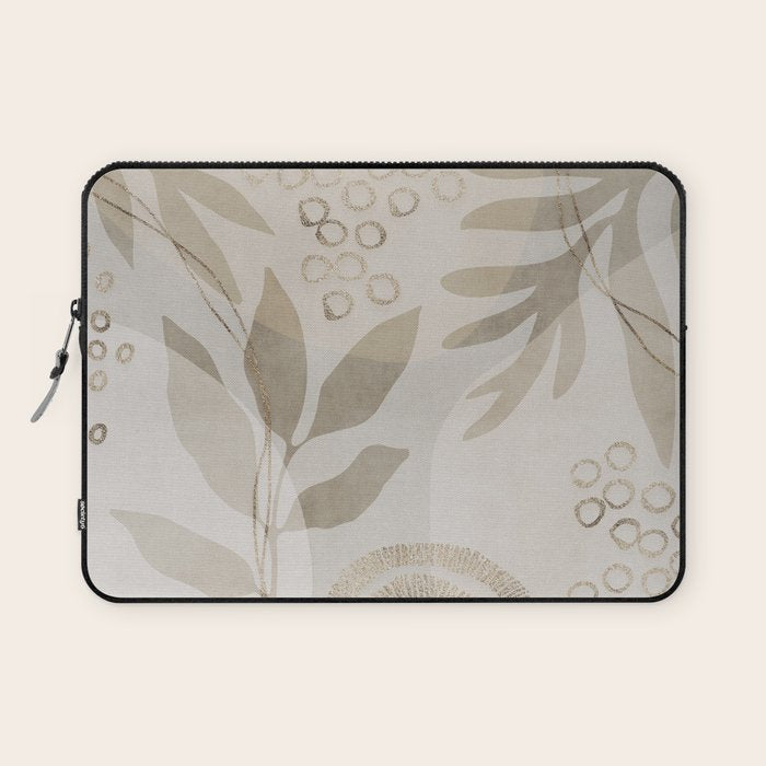 Natural Flow And Glamour Leave Shapes Bohemian Balance Laptop Sleeve Gallery Image 1