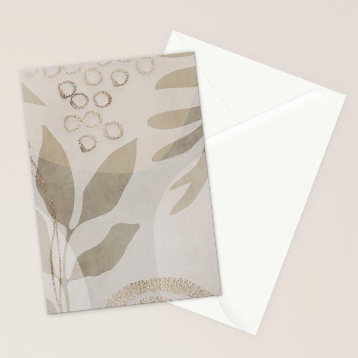 Natural Flow And Glamour Leave Shapes Bohemian Balance Stationery Card Gallery Image 2
