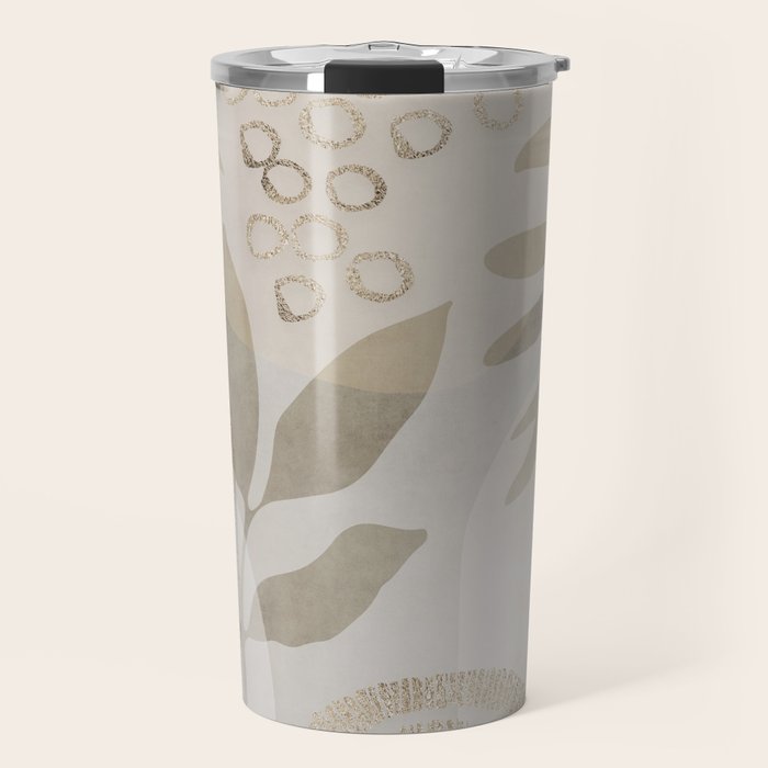 Natural Flow And Glamour Leave Shapes Bohemian Balance Travel Mug Gallery Image 1
