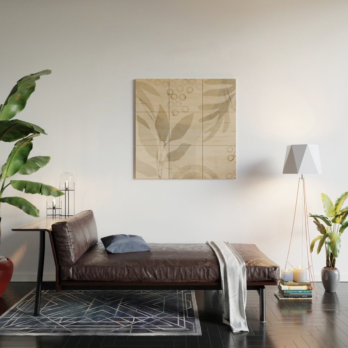 Natural Flow And Glamour Leave Shapes Bohemian Balance Wood Wall Art Gallery Image 2