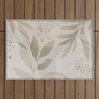 Natural Flow And Glamour Leave Shapes Bohemian Balance Outdoor Rug Gallery Image 1