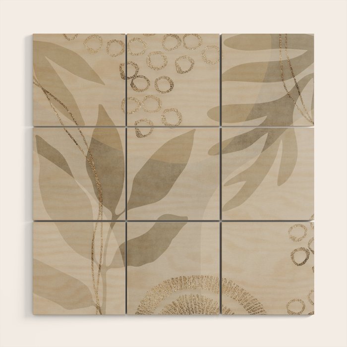 Natural Flow And Glamour Leave Shapes Bohemian Balance Wood Wall Art Gallery Image 1