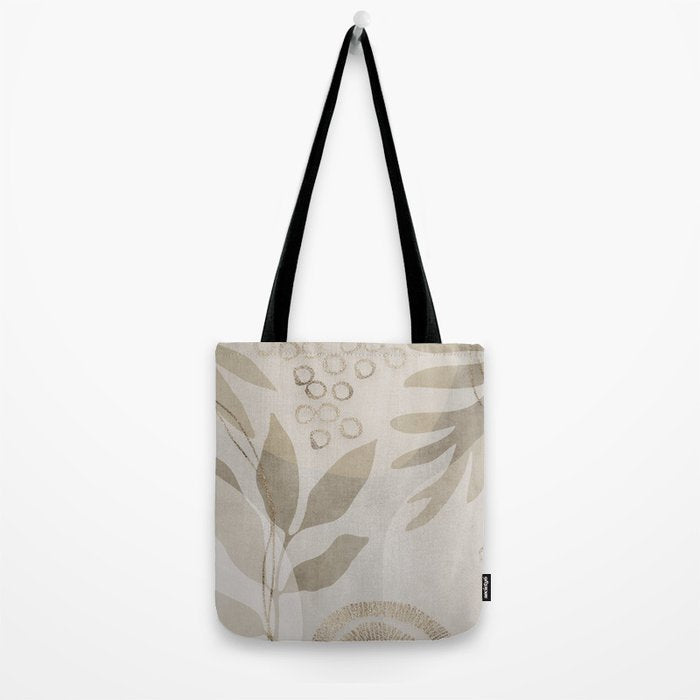 Natural Flow And Glamour Leave Shapes Bohemian Balance Tote Bag Gallery Image 2