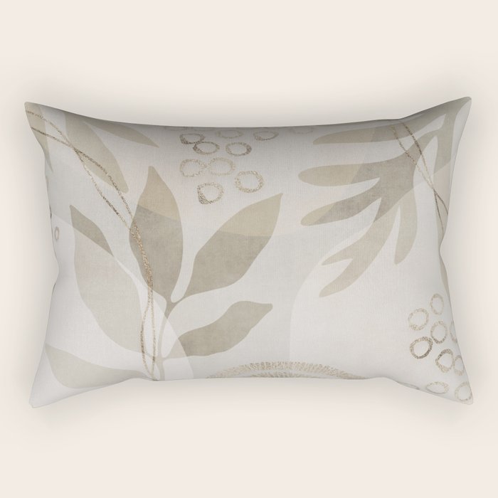 Natural Flow And Glamour Leave Shapes Bohemian Balance Rectangular Pillow Gallery Image 2