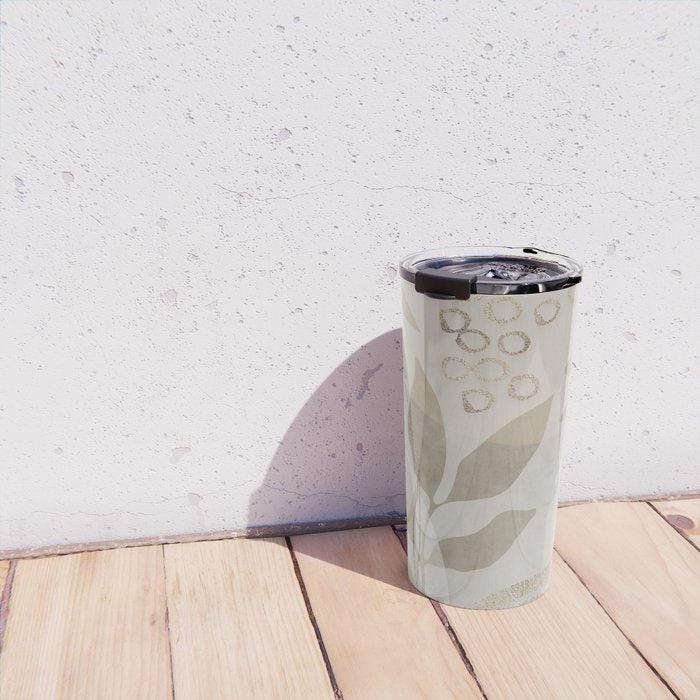 Natural Flow And Glamour Leave Shapes Bohemian Balance Travel Mug Gallery Image 4