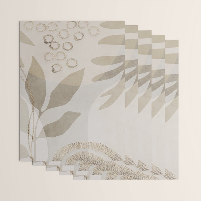 Natural Flow And Glamour Leave Shapes Bohemian Balance Wrapping Paper Gallery Image 3