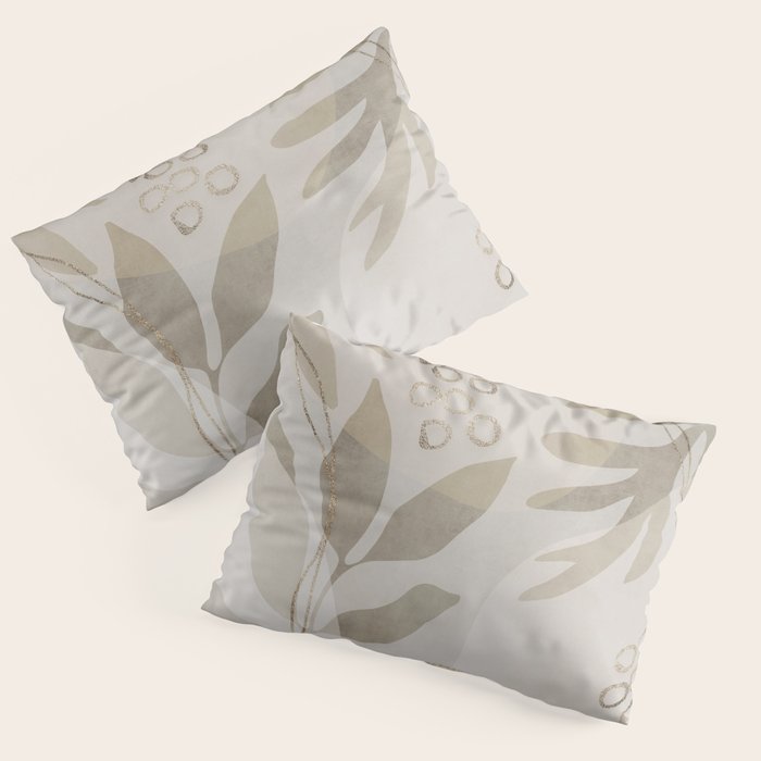 Natural Flow And Glamour Leave Shapes Bohemian Balance Pillow Sham Gallery Image 3