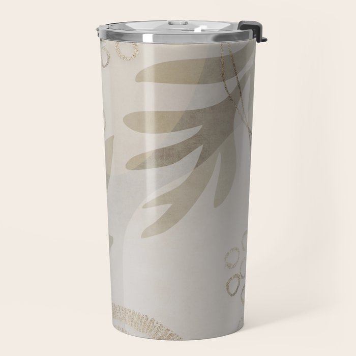 Natural Flow And Glamour Leave Shapes Bohemian Balance Travel Mug Gallery Image 2
