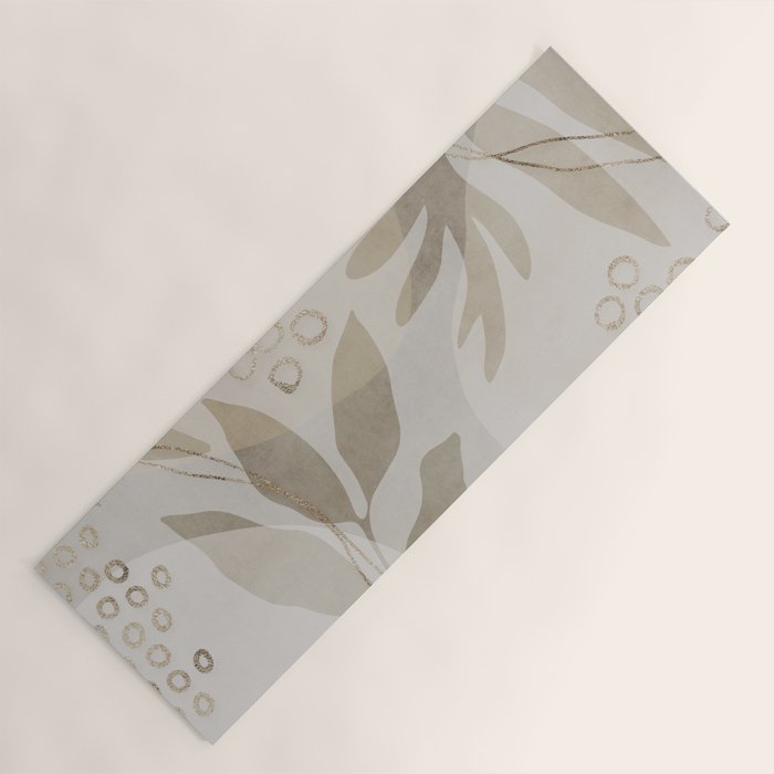 Natural Flow And Glamour Leave Shapes Bohemian Balance Yoga Mat Gallery Image 1