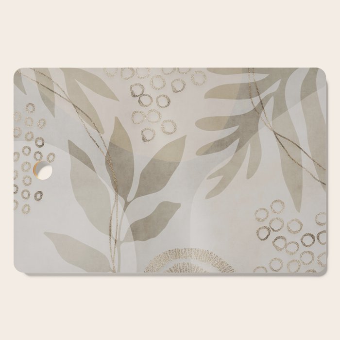 Natural Flow And Glamour Leave Shapes Bohemian Balance Cutting Board Gallery Image 1