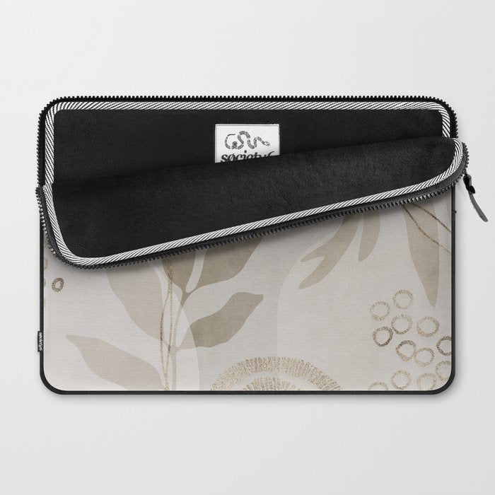 Natural Flow And Glamour Leave Shapes Bohemian Balance Laptop Sleeve Gallery Image 2