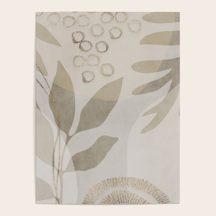 Natural Flow And Glamour Leave Shapes Bohemian Balance Poster Gallery Image 1