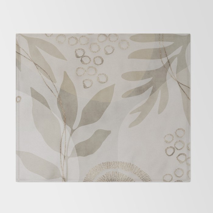 Natural Flow And Glamour Leave Shapes Bohemian Balance Throw Blanket Gallery Image 2