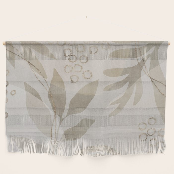 Natural Flow And Glamour Leave Shapes Bohemian Balance Wall Hanging Gallery Image 1
