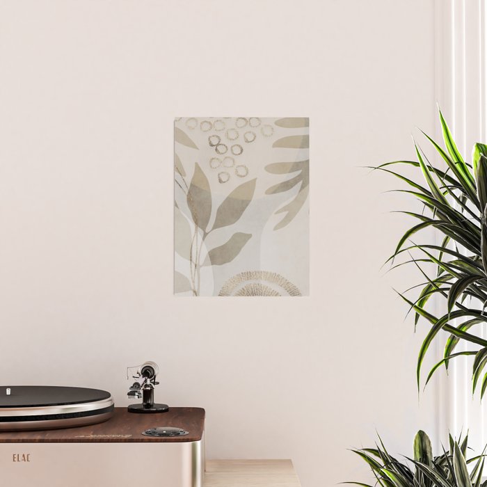 Natural Flow And Glamour Leave Shapes Bohemian Balance Poster Gallery Image 2