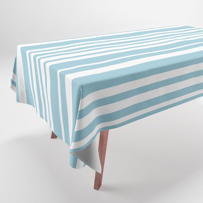Classic Stripes XXXV - Sky Blue Tablecloth Gallery Image 1