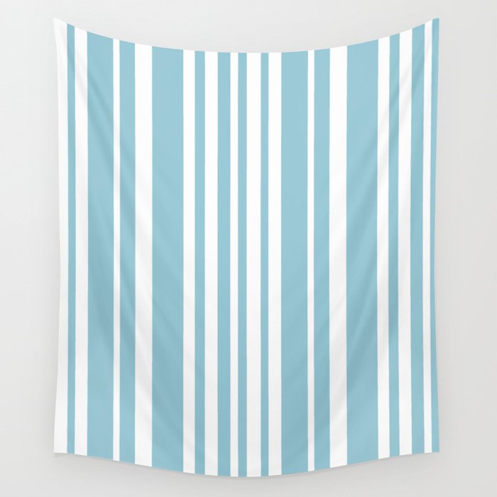 Classic Stripes XXXV - Sky Blue Wall Tapestry Gallery Image 4