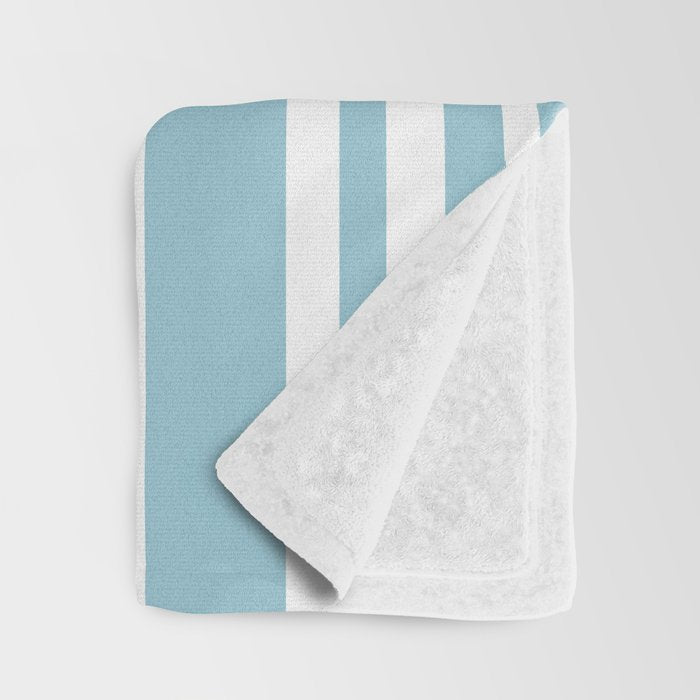 Classic Stripes XXXV - Sky Blue Throw Blanket Gallery Image 3