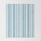 Classic Stripes XXXV - Sky Blue Throw Blanket Gallery Image 2