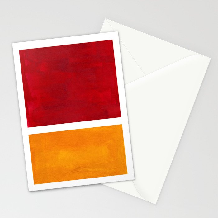Burnt Red Yellow Ochre Mid Century Modern Abstract Minimalist Rothko Color Field Squares Stationery Card Gallery Image 2