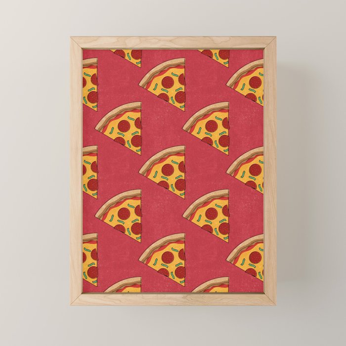 FAST FOOD / Pizza - pattern Mini Art Print Gallery Image 1