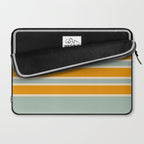 70s Style Mint Orange White Retro Stripes Pomona Laptop Sleeve Gallery Image 2