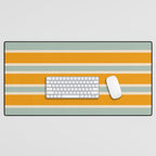 70s Style Mint Orange White Retro Stripes Pomona Desk Mat Gallery Image 1