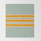 70s Style Mint Orange White Retro Stripes Pomona Throw Blanket Gallery Image 2