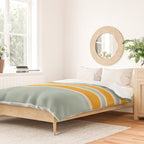 70s Style Mint Orange White Retro Stripes Pomona Duvet Cover Gallery Image 2