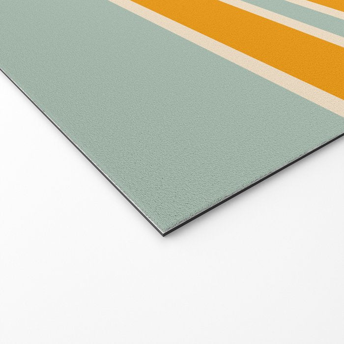 70s Style Mint Orange White Retro Stripes Pomona Welcome Mat Gallery Image 2