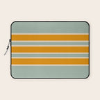 70s Style Mint Orange White Retro Stripes Pomona Laptop Sleeve Gallery Image 1