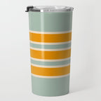70s Style Mint Orange White Retro Stripes Pomona Travel Mug Gallery Image 3