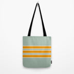 70s Style Mint Orange White Retro Stripes Pomona Tote Bag Gallery Image 2