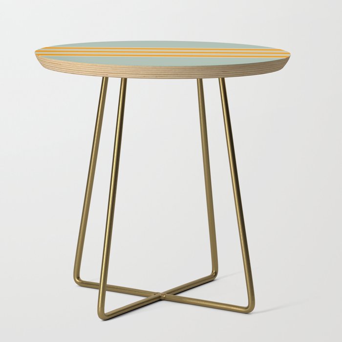 70s Style Mint Orange White Retro Stripes Pomona Side Table Gallery Image 1