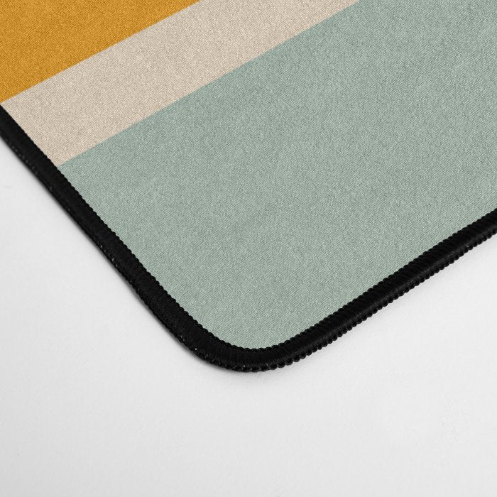 70s Style Mint Orange White Retro Stripes Pomona Desk Mat Gallery Image 4