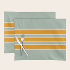 70s Style Mint Orange White Retro Stripes Pomona Placemat Gallery Image 1