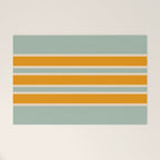70s Style Mint Orange White Retro Stripes Pomona Welcome Mat Gallery Image 1