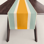 70s Style Mint Orange White Retro Stripes Pomona Table Runner Gallery Image 1