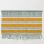 70s Style Mint Orange White Retro Stripes Pomona Wall Hanging Gallery Image 1