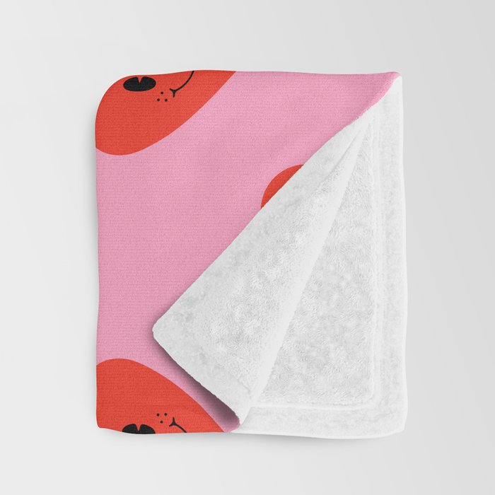 Funny retro love heart cartoon pattern Throw Blanket Gallery Image 3