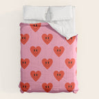 Funny retro love heart cartoon pattern Comforter Gallery Image 6