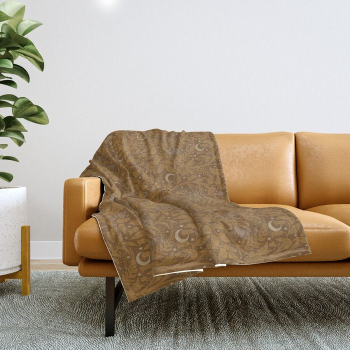 Mysterious Garden - bronze Throw Blanket Gallery Image 1