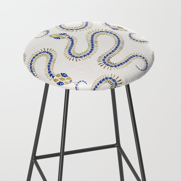 Snake Skeleton - Navy & Gold Palette Stool Gallery Image 2