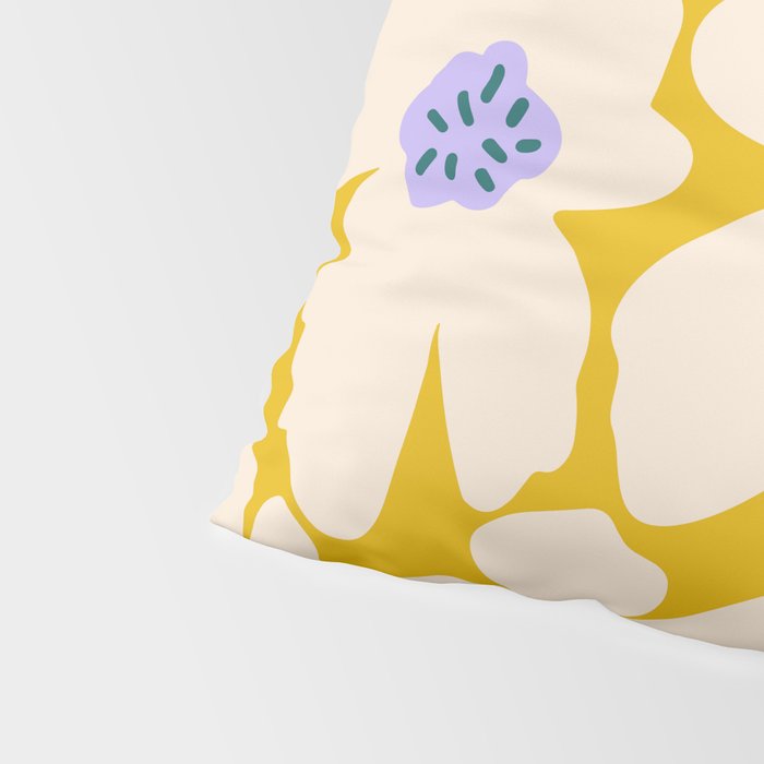 Retro Daisy - yellow, white and purple  Pillow Sham Gallery Image 4