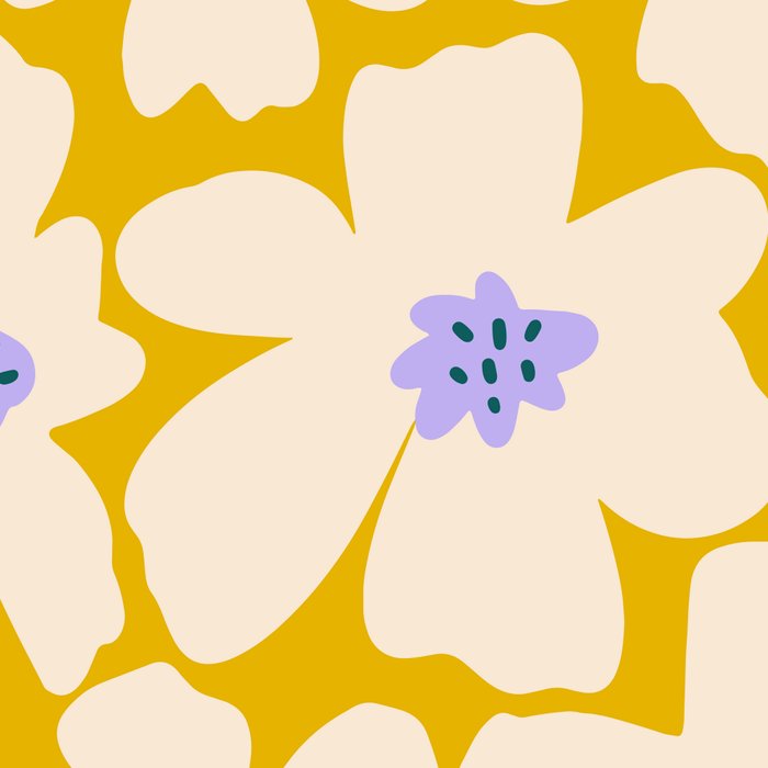 Retro Daisy - yellow, white and purple  Coffee Mug Gallery Image 2