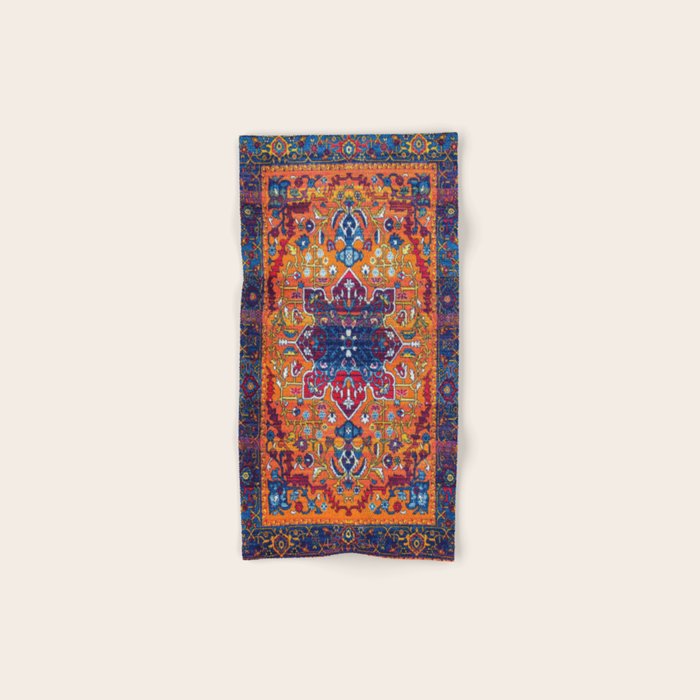 Saffron Elegance: Timeless Berber Atlas Moroccan Aesthetics Bath Towel Gallery Image 1